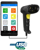 USB OTG-barcodescanner met verloopkabel